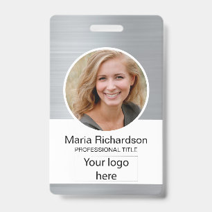Badge Employé Personnalisé, Photo, Code À Barre, Logo, I