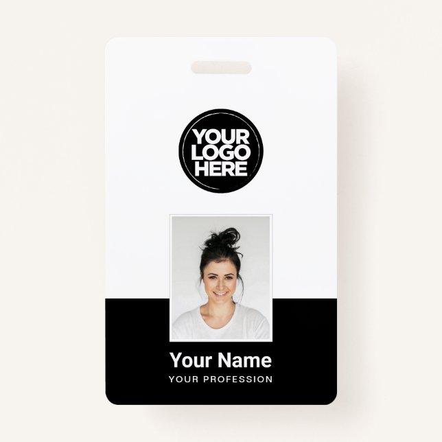 Badge Employé Personnalisé - Photo, Code-Barre, Grand Lo (Devant)