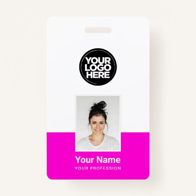 Badge Employé Personnalisé - Photo, Code-Barre, Grand Lo (Devant)