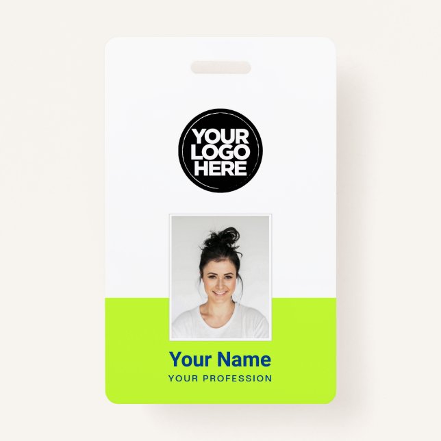 Badge Employé Personnalisé - Photo, Code-Barre, Grand Lo (Devant)