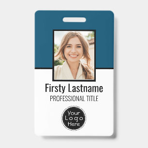 Badge employé personnalisé - Photo, code barre, lo