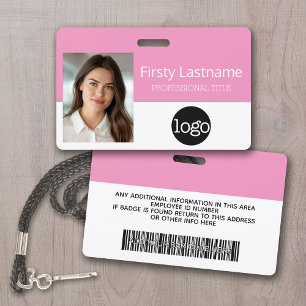 Badge Employé Personnalisé - Photo, Code Barre, Logo, 