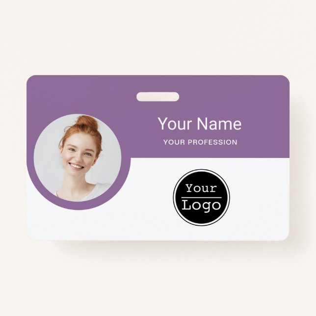 Badge Employé Personnalisé - Photo, Code Barre, Logo, ID (Devant)