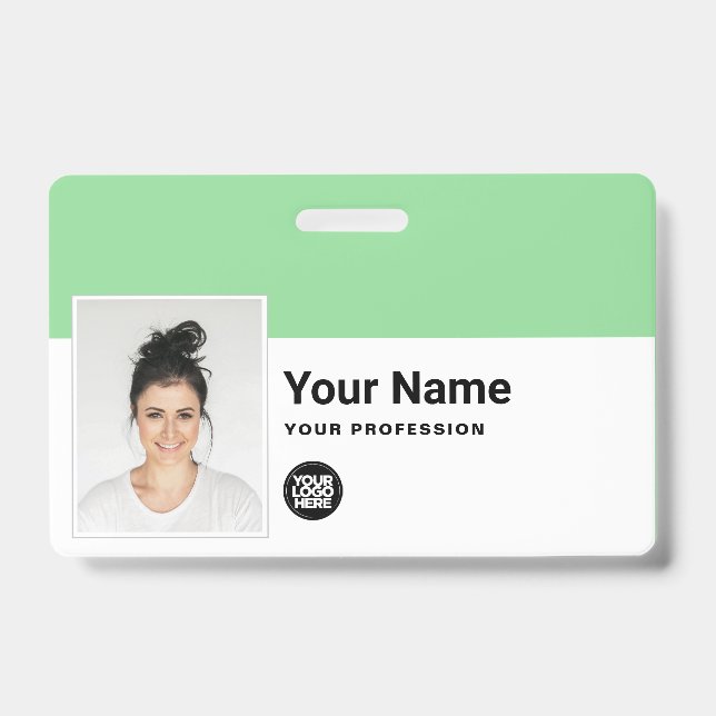 Badge Employé Personnalisé - Photo, Code Barre, Logo, No (Face)