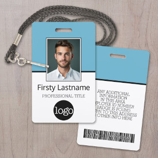 Badge Employé Personnalisé - Photo, Code Barre, Logo, No