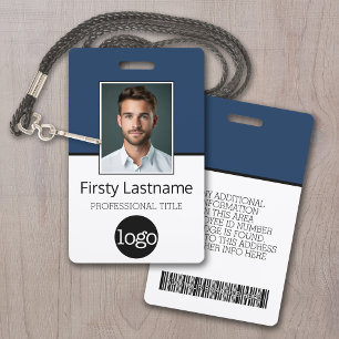 Badge Employé Personnalisé - Photo, Code Barre, Logo, No