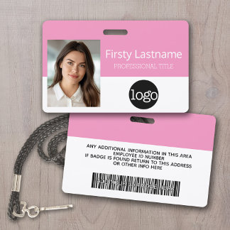 Badge Employé Personnalisé - Photo, Code Barre, Logo, No
