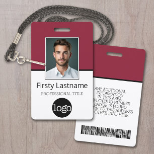 Badge Employé Personnalisé - Photo, Code Barre, Logo, No