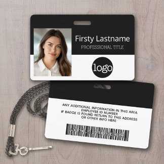 Badge Employé Personnalisé - Photo, Code Barre, Logo, No