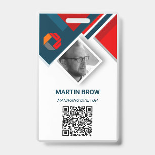Badge Employé Personnalisé - Photo, Code Barre, Logo, No