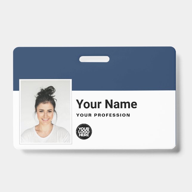 Badge Employé Personnalisé - Photo, Code Barre, Logo, No (Face)