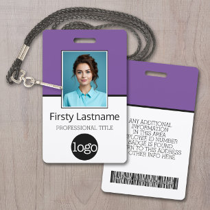 Badge Employé Personnalisé - Photo, Code Barre Nom du