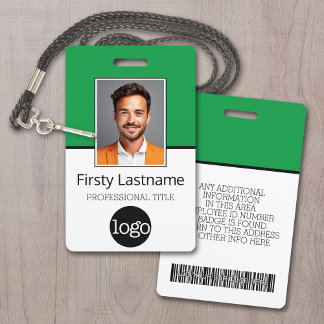 Badge Employé Personnalisé - Photo, Code Barre, Nom Logo