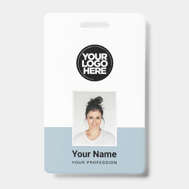 Badge Employé Personnalisé - Photo, Code-Barres, G (Avant)