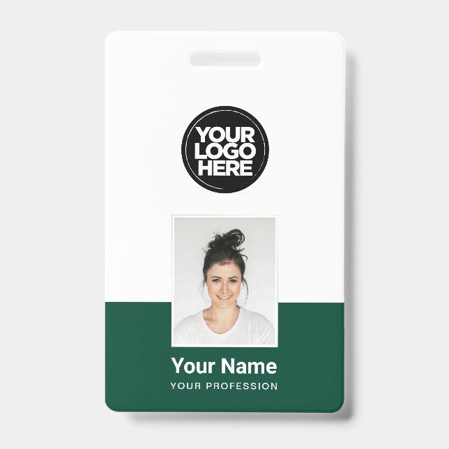 Badge Employé Personnalisé - Photo, Code-Barres, G (Avant)