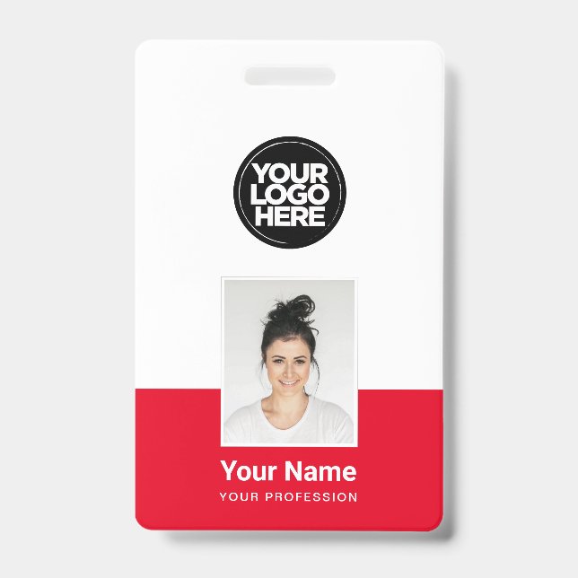 Badge Employé Personnalisé - Photo, Code-Barres, G (Avant)
