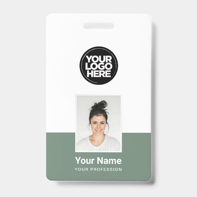 Badge Employé Personnalisé - Photo, Code-Barres, G (Avant)