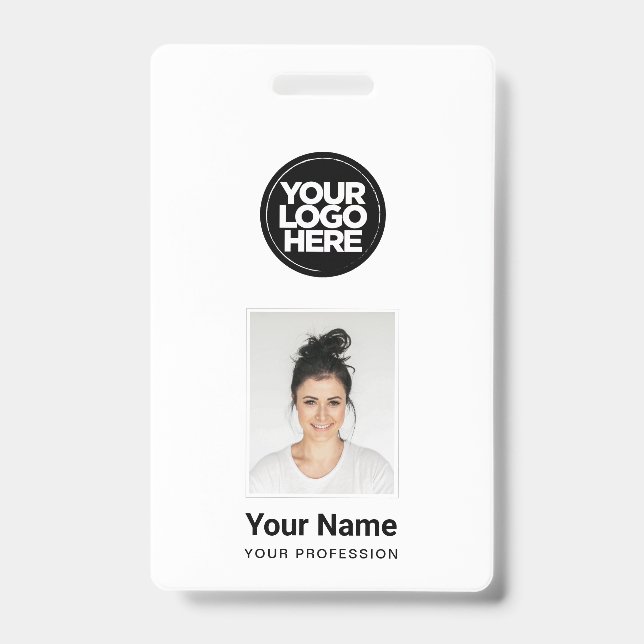 Badge Employé Personnalisé - Photo, Code-Barres, G (Avant)