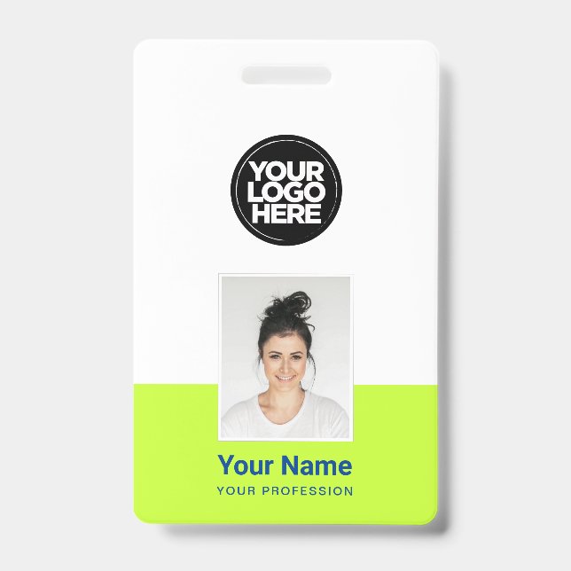 Badge Employé Personnalisé - Photo, Code-Barres, G (Avant)