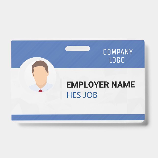 Badge employé personnalisé Photo, Code-barres, Log (Avant)