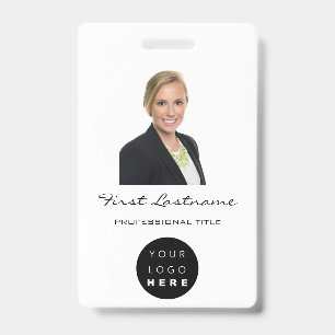 Badge Employé Personnalisé Photo Code-Barres Logo 