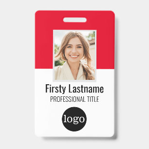 Badge Employé personnalisé - Photo, code-barres, logo, b