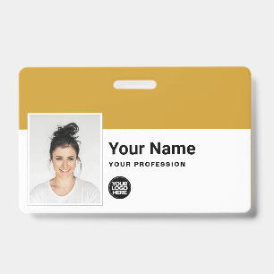 Badge Employé personnalisé - Photo, code-barres, logo, n