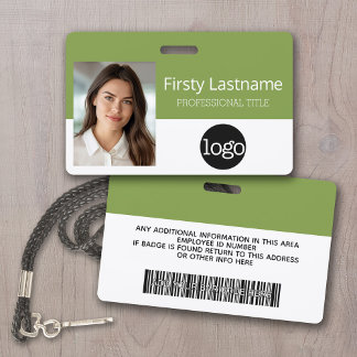 Badge Employé personnalisé - Photo, code-barres, logo, n