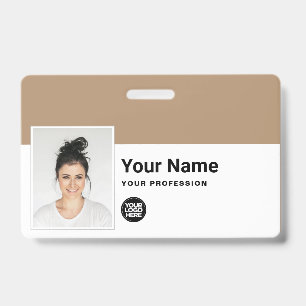Badge Employé personnalisé - Photo, code-barres, logo, n