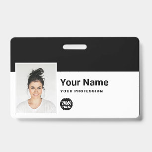 Badge Employé personnalisé - Photo, code-barres, logo, n