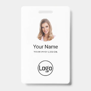 Badge Employé personnalisé - Photo, code-barres, logo, n