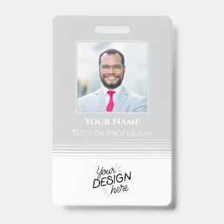 Badge Employé personnalisé, Photo, Nom, Fonction, Logo, 