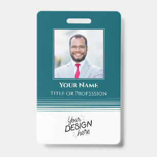 Badge Employé personnalisé, Photo, Nom, Titre, Logo, Cod