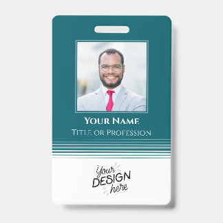 Badge Employé personnalisé, Photo, Nom, Titre, Logo, Cod