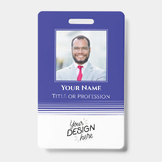 Badge Employé personnalisé, Photo, Nom, Titre, Logo, Cod