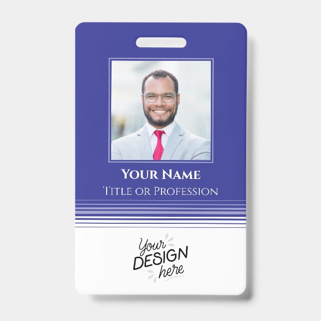 Badge Employé personnalisé, Photo, Nom, Titre, Logo, Cod (Avant)