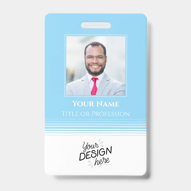 Badge Employé personnalisé, Photo, Nom, Titre, Logo, Cod (Avant)