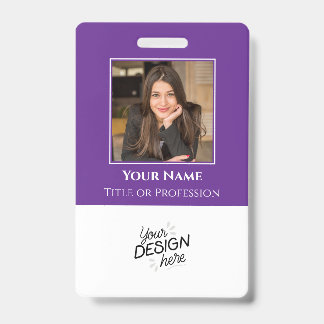 Badge Employé personnalisé, Photo, Nom, Titre, Logo, Cod