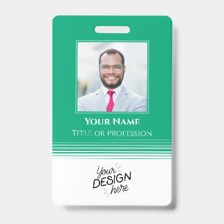 Badge Employé personnalisé, Photo, Nom, Titre, Logo, Cod