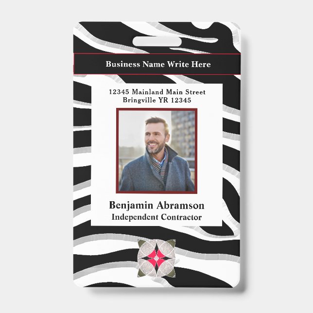 Badge Employé Photo Logo Entreprise Entreprise Personnal (Avant)