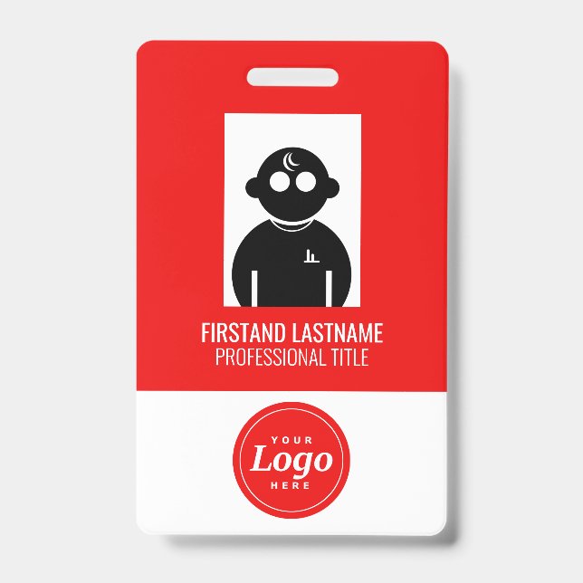 Badge employé V1 rouge (Avant)