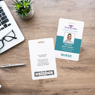 Badge Employés du logo de l'entreprise de santé et ID ph