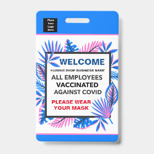 Badge Employés vaccinés Logo d'entreprise personnalisabl