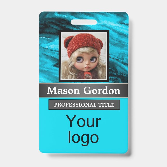 Badge en bambou sur fond beige (Avant)