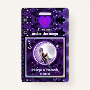Badge Enfant de lune violette