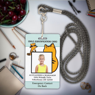 Badge Enfant Enfants Photo ID Identification Fun Personn