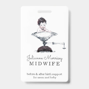 Badge Enfant vintage à l'échelle sage-femme Doula