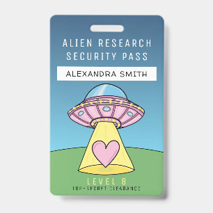 Badge Enfants Passe de Sécurité de Recherche d'Alien de