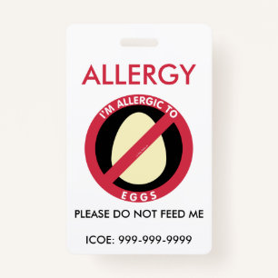 Badge Enfants Personalisé Oeuf Allergie Urgence