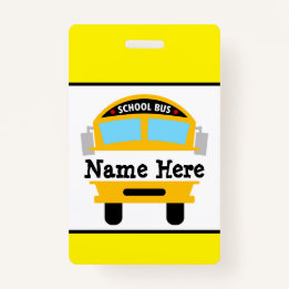 Badge Enfants Retour à l'école Bus Personnaliser le nom